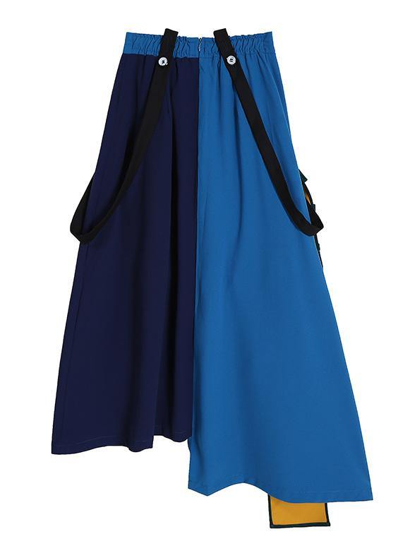 2021 Fashion A-Line Multicolor Patchwork Ruffle Ladies Casual Irregular Skirt - SooLinen