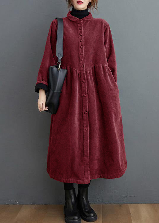 French purple corduroy coats Inspiration thick Cinched women coats ( Limited Stock)