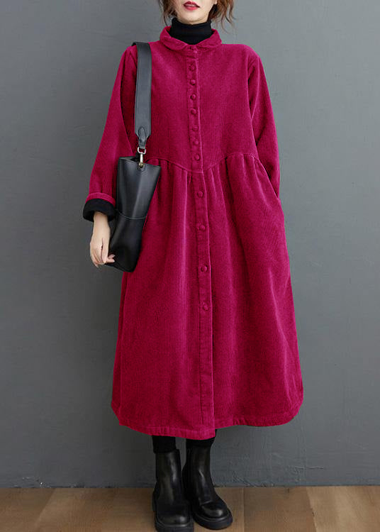 French purple corduroy coats Inspiration thick Cinched women coats ( Limited Stock)